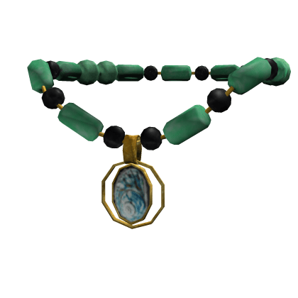 Jade Necklace with Shell Pendant