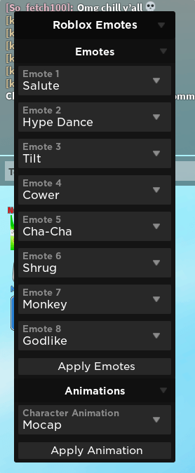 ROBLOX EMOTES AND ANIMATIONS GUI MAY 2021