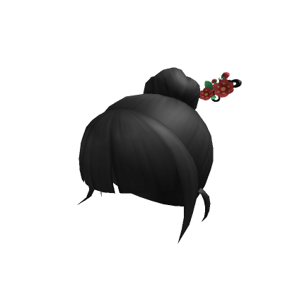 Bun Hair with Flower Hairpin
